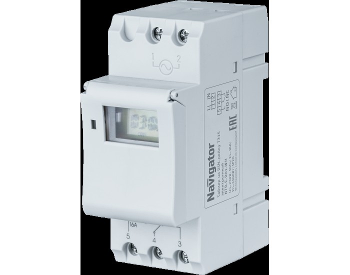 Таймер Navigator 61 559 NTR-E-D01-GR на DIN-рейку электрон.