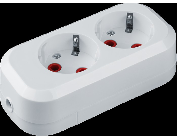Колодка Navigator 61 582 NCA-BL01-02-E-WH 2гн с/з АБС пластик