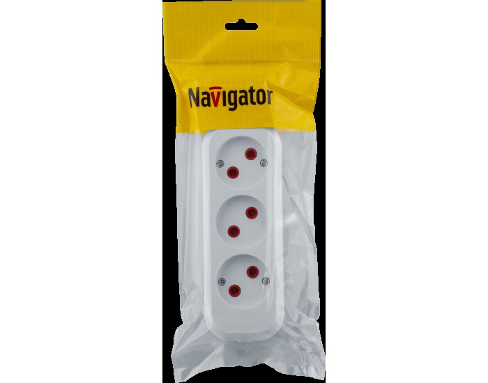 Колодка Navigator 61 585 NCA-BL01-03-X-WH 3гн б/з АБС пластик