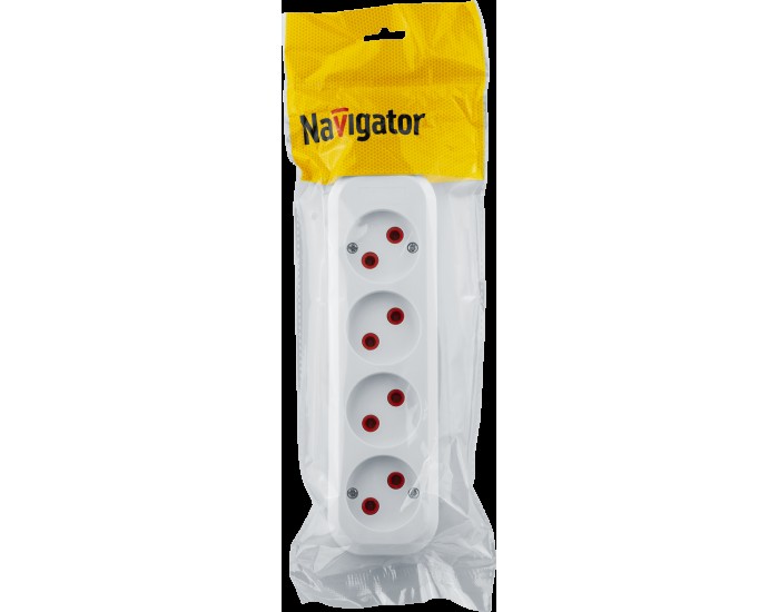 Колодка Navigator 61 587 NCA-BL01-04-X-WH 4гн б/з АБС пластик