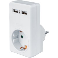 Адаптер Navigator 61 699 NAD-USB02-1E-C-WH с/з 1 гн. USB2.1A