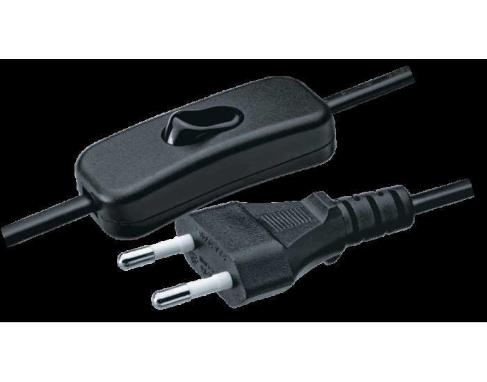 Шнур Navigator 61 720 NPS-FS-170-2x0.5-BL 1.7м с выкл. черный