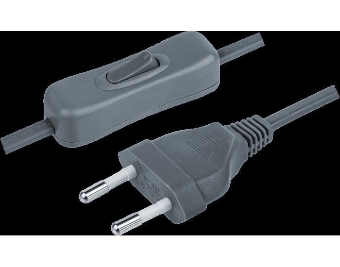 Шнур Navigator 61 722 NPS-FS-170-2x0.5-GR 1.7м с выкл. серый