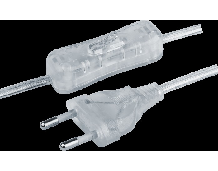 Шнур Navigator 61 723 NPS-FS-170-2x0.5-TR 1.7м с выкл. прозрачный