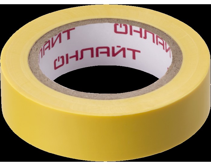 Изолента ОНЛАЙТ 61 879 OIT-B15-10/Y ПВХ желтая (Китай)