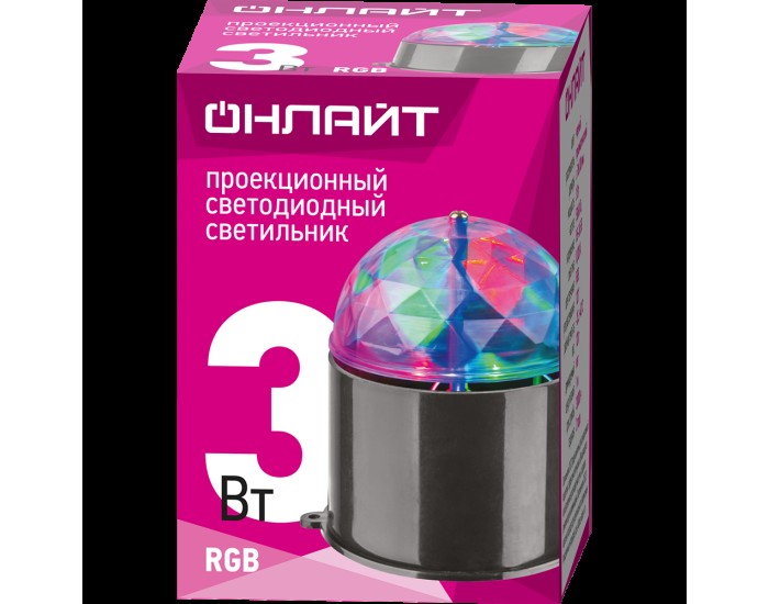 Светильник ОНЛАЙТ 61 979 OLF-DISCO01-3-230-RGB-BL