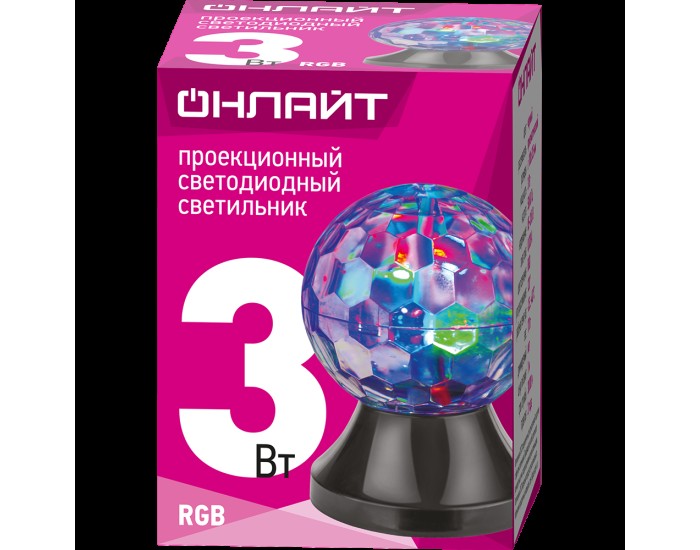 Светильник ОНЛАЙТ 61 981 OLF-DISCO02-3-230-RGB-BL