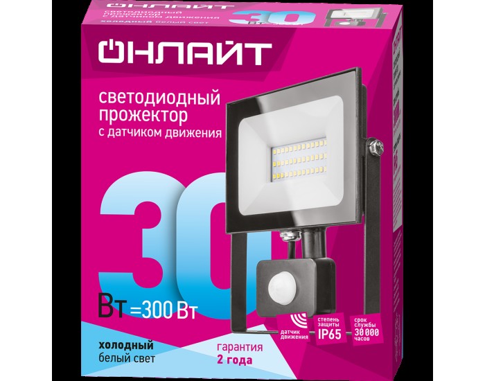 Светильник ОНЛАЙТ 61 984 OFL-02-30-4K-BL-IP65-LED-SNRA