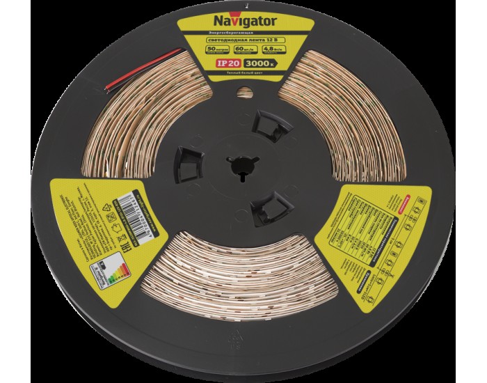 СД Лента Navigator 71 246 NLS-3528WW60-4.8-IP20-12V-R50