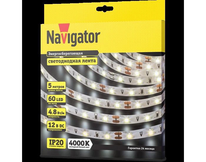 СД Лента Navigator 71 400 NLS-3528W60-4.8-IP20-12V R5