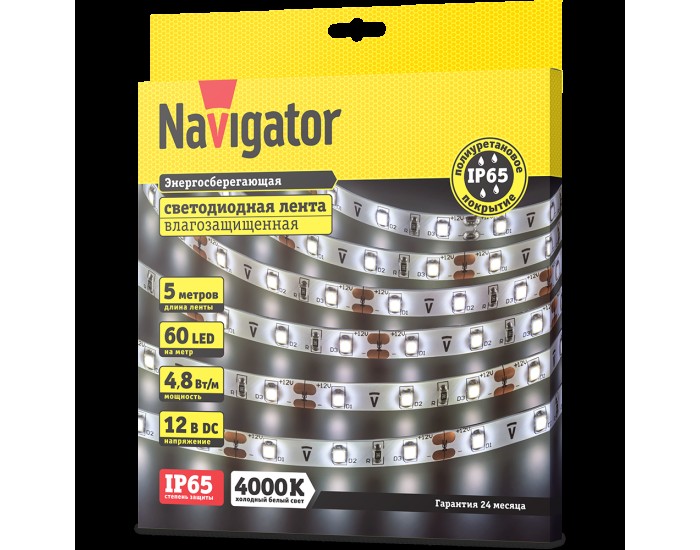 СД Лента Navigator 71 401 NLS-3528W60-4.8-IP65-12V R5