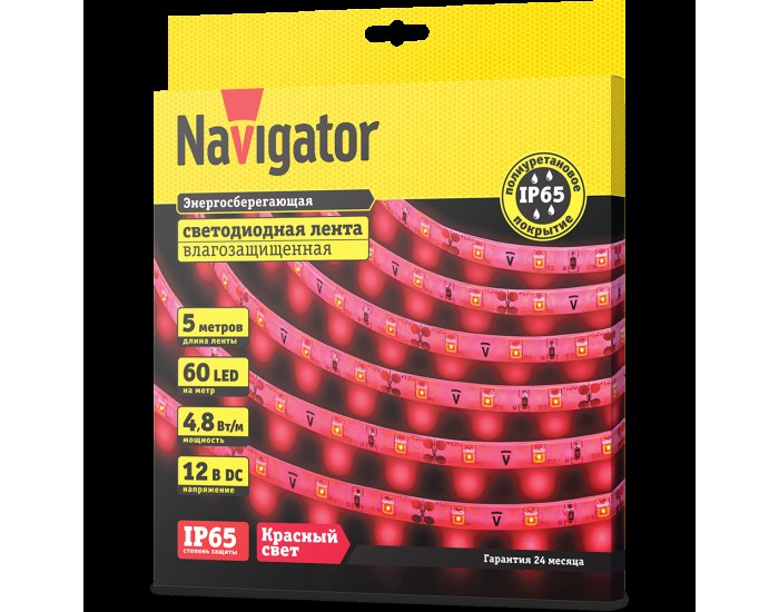 СД Лента Navigator 71 406 NLS-3528R60-4.8-IP65-12V R5