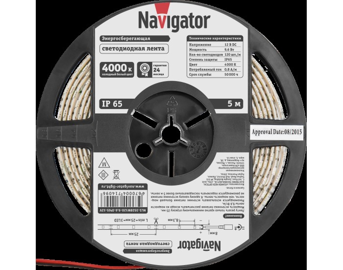 СД Лента Navigator 71 409 NLS-3528W120-9.6-IP65-12V R5