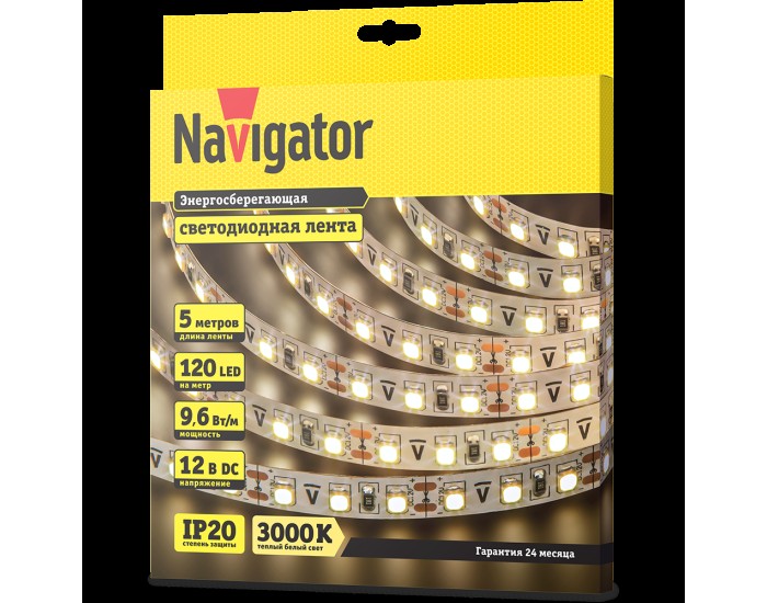 СД Лента Navigator 71 410 NLS-3528WW120-9.6-IP20-12V R5