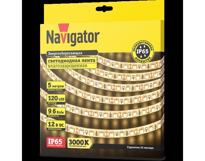 СД Лента Navigator 71 411 NLS-3528WW120-9.6-IP65-12V R5