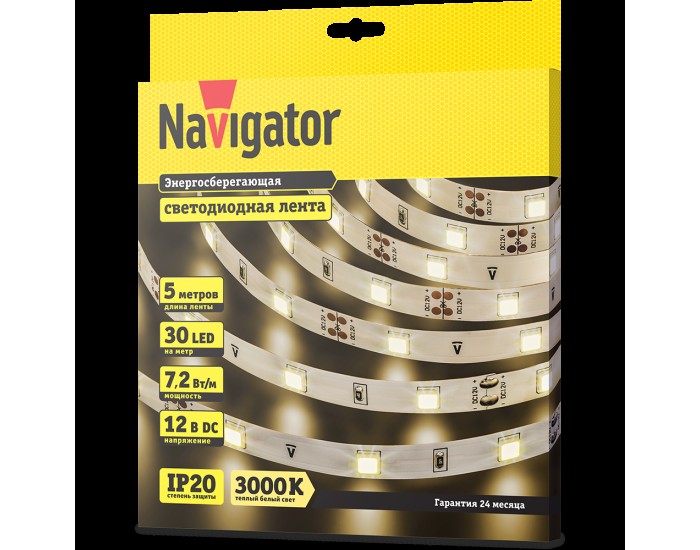 СД Лента Navigator 71 414 NLS-5050WW30-7.2-IP20-12V R5