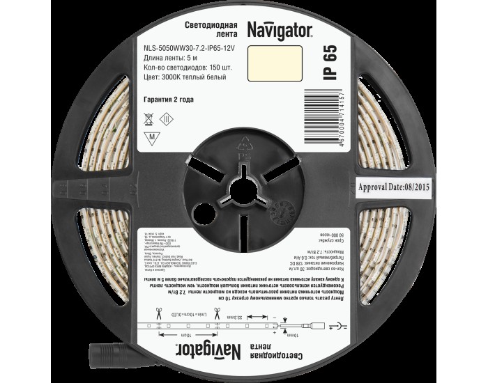 СД Лента Navigator 71 415 NLS-5050WW30-7.2-IP65-12V R5