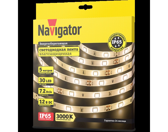 СД Лента Navigator 71 415 NLS-5050WW30-7.2-IP65-12V R5