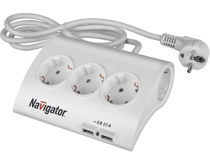 Удлинитель Navigator 71 544 NPE-USB-05-180-ESC-3X1