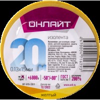 Изолента ОНЛАЙТ 71 679 OIT-B15-20/Y ПВХ желтая (Китай)