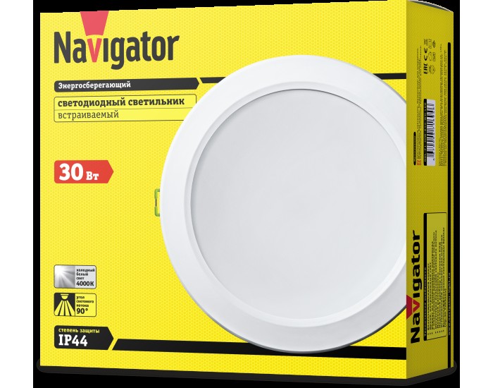 Светильник Navigator 71 694 NDL-P1-30W-840-WH-LED(d222)