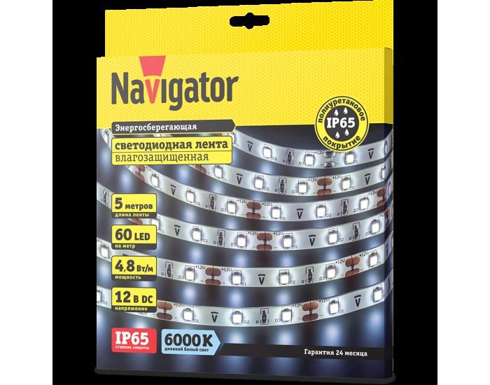 СД Лента Navigator 71 763 NLS-3528СW60-4.8-IP65-12V R5
