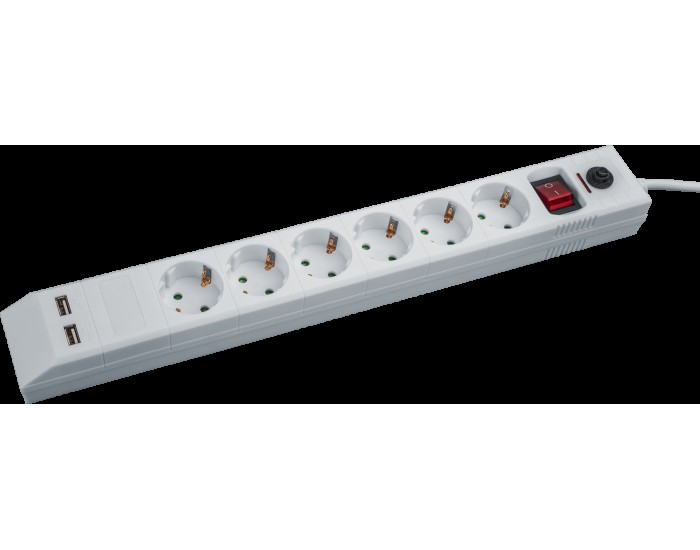 Сетевой фильтр Navigator 71 864 NSP-USB-06-180-ESC-3x1 сет фильтр, 6 гн 1.8м