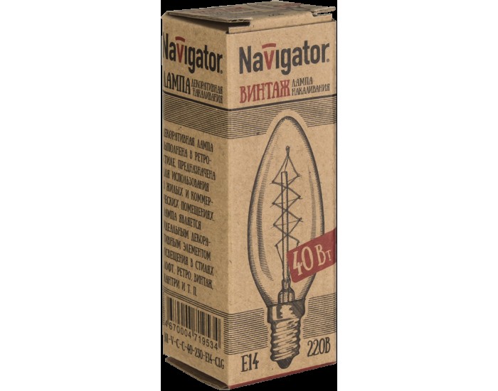 Лампа Navigator 71 953 NI-V-C-C-40-230-E14-CLG