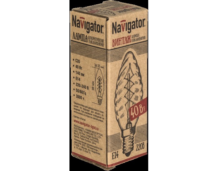 Лампа Navigator 71 954 NI-V-TC-C-40-230-E14-CLG
