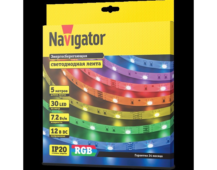 СД Лента Navigator 80 299 NLS-5050RGB30-7.2-IP20-12V R5