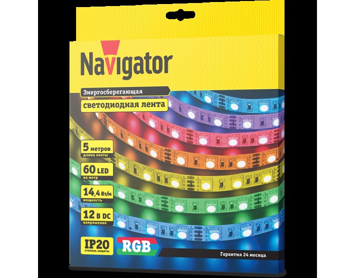 СД Лента Navigator 80 300 NLS-5050RGB60-14.4-IP20-12V R5