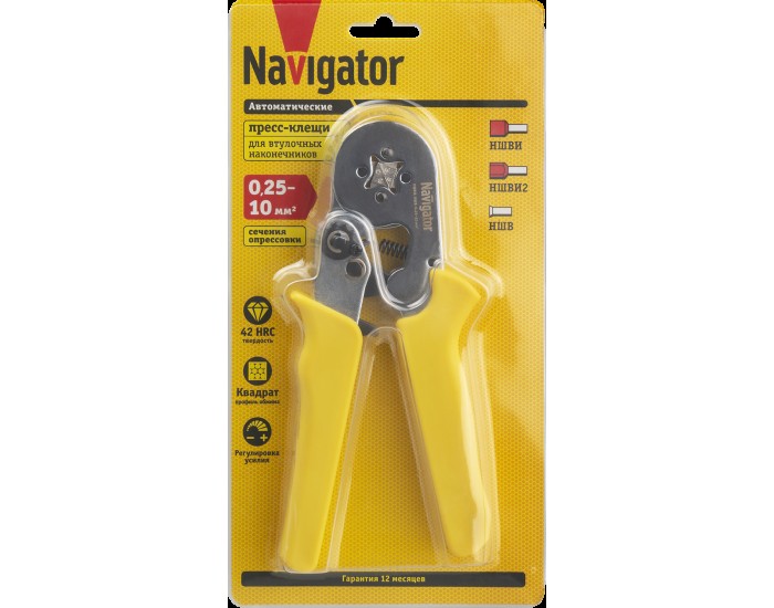 Пресс-клещи Navigator 80 365 NHT-Pkv01-D-10 (для втулочных, 10 мм2)