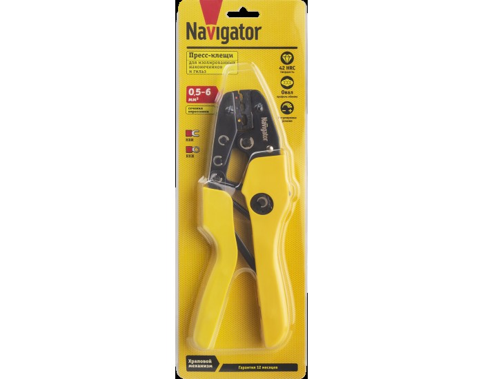 Пресс-клещи Navigator 80 384 NHT-Pki01 (для изолированных, 6 мм2)