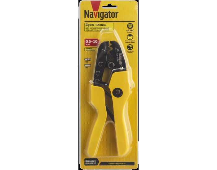 Пресс-клещи Navigator 80 385 NHT-Pkv01-M-10 (для неизолированных, 6 мм2)