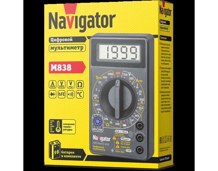 Мультиметр Navigator 82 432 NMT-Mm02-838 (838)