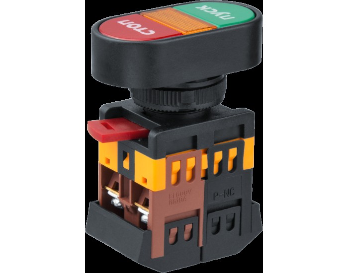 Кнопка Navigator 82 809 NBI-B-02 Пуск-Стоп d22мм 230В NO+NC