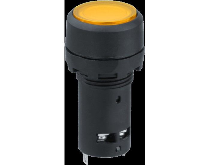 Кнопка Navigator 82 823 NBI-B-09-Y желтая с подсветкой d22мм 230В NO+NC