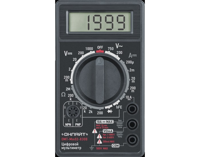Мультиметр ОНЛАЙТ 82 971 OMT-Mm02-830B (830B)