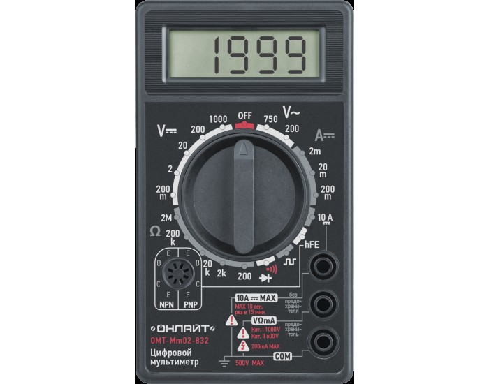 Мультиметр ОНЛАЙТ 82 972 OMT-Mm02-832 (832)