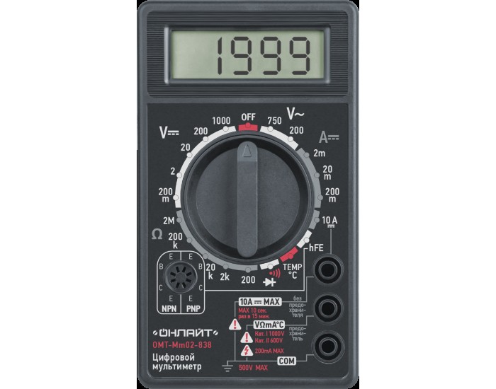 Мультиметр ОНЛАЙТ 82 973 OMT-Mm02-838 (838)