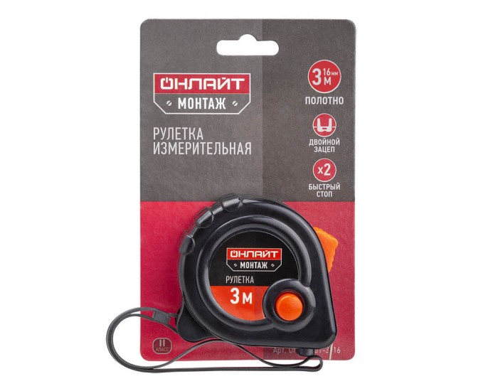 Рулетка ОНЛАЙТ 82 976 OMT-Ru02-3-16 (3 м*16 мм)