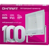 Светильник ОНЛАЙТ 90 139 OFL-100-4K-WH-IP65-LED