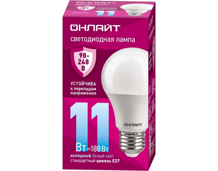 Лампа ОНЛАЙТ 90 400 OLL-A55-11-230-6.5K-E27 (PRO 90-240 В)