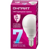 Лампа ОНЛАЙТ 90 420 OLL-G45-7-230-6.5K-E14-FR (PRO 90-240 В)
