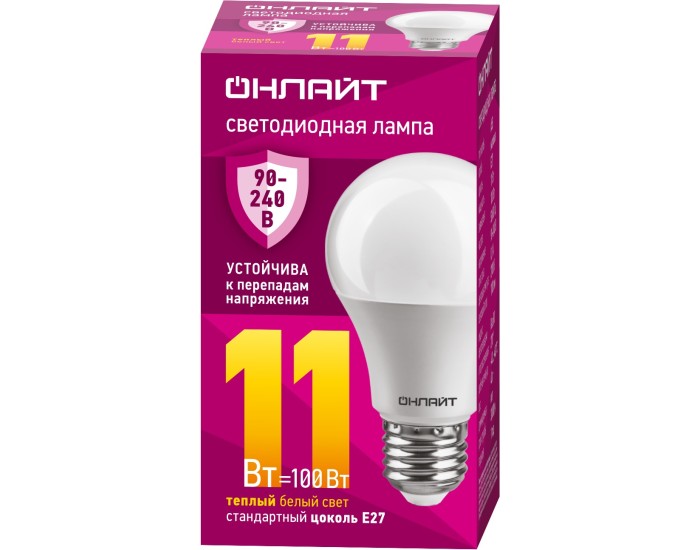 Лампа ОНЛАЙТ 90 531 OLL-A55-11-230-2.7K-E27 (PRO 90-240 В)