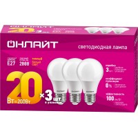 Лампа ОНЛАЙТ 90 608 OLL-A60-20-230-2.7K-E27-PACK3