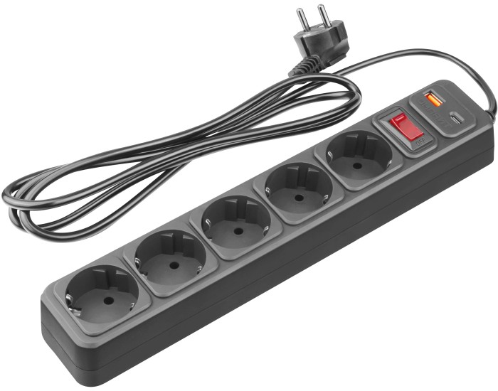 Сетевой фильтр ОНЛАЙТ 90 883 OSP-USB-05-180-ESC-3х0.75-BL