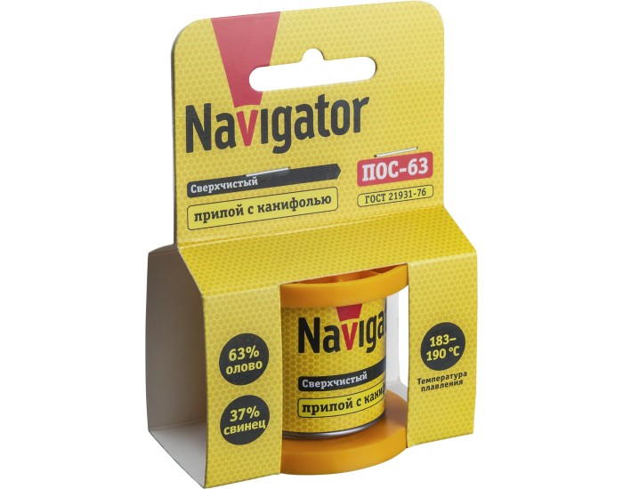 Припой Navigator 93 079 NEM-Pos02-63K-1-K50 (ПОС-63, катушка, 1 мм, 50 гр)