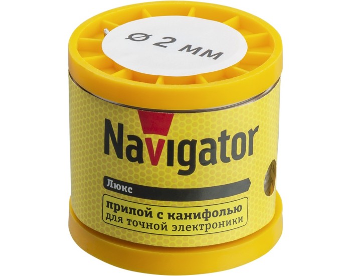 Припой Navigator 93 087 NEM-Pos02-61K-2-K200 (ПОС-61, катушка, 2 мм, 200 гр)