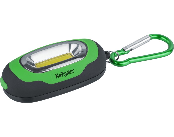 Фонарь Navigator 93 658 NPT-KC07-G-2CR2032 брелок пласт.1COB LED(1Вт) 3 реж.зел